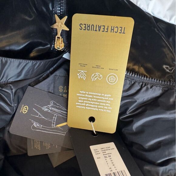 Goldbergh Courage Quilted Ski Jacket Puffer Striped Black White NWT US 4 - Picture 7 of 11